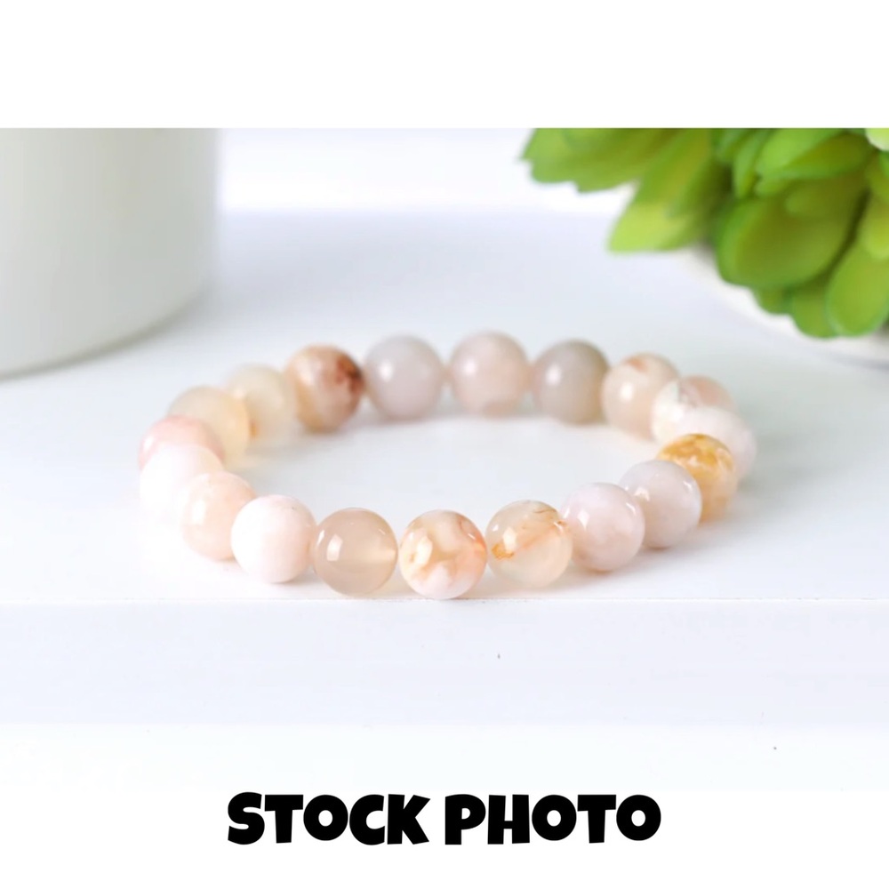 Authentic Flower Agate 10mm Beaded Stretchy by Bombshell Beads - Picture 3 of 3